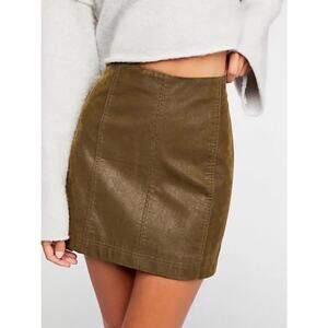 NEW Free People Faux Leather Mini Skirt Size 10